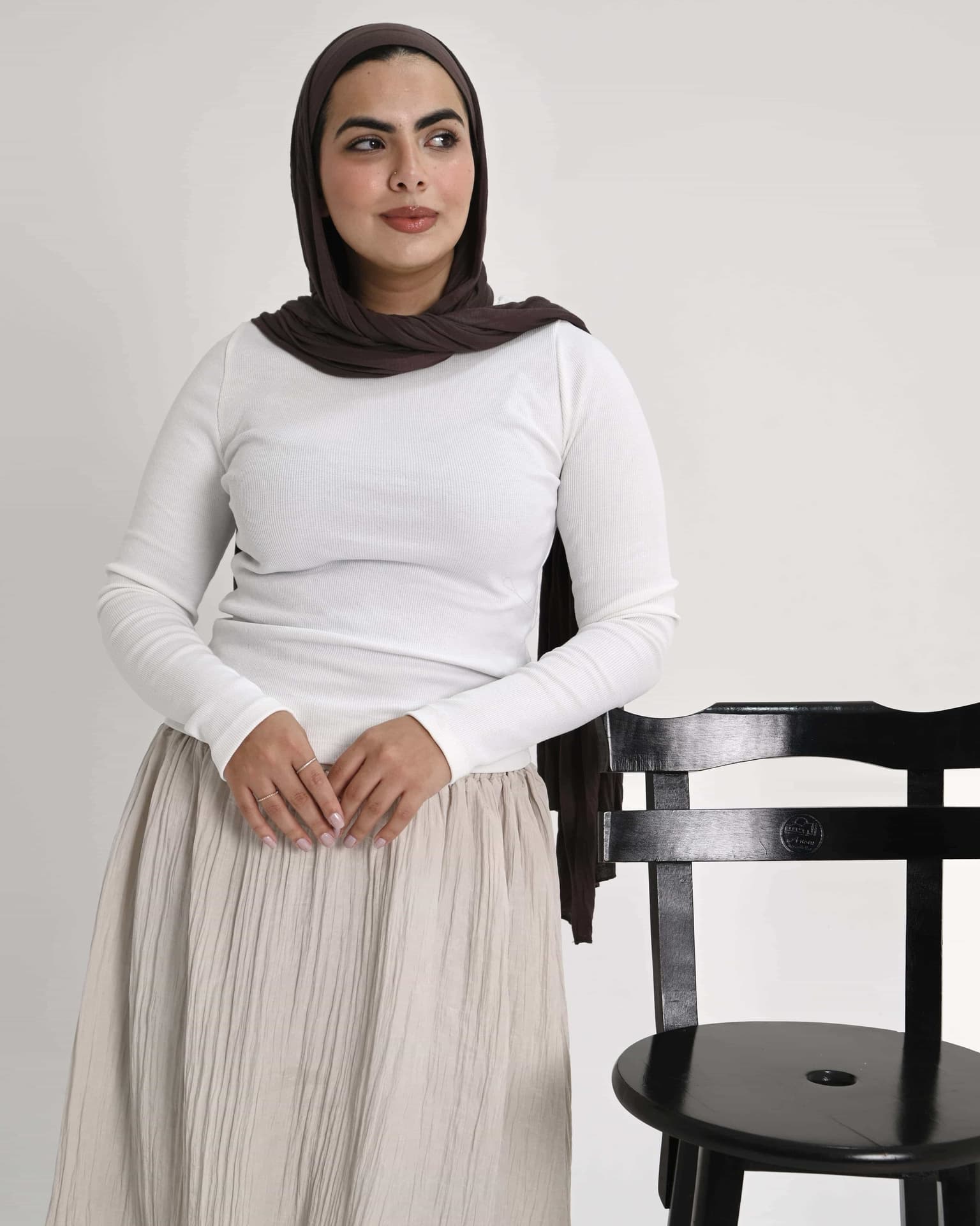 The Crushed Skirt - Nude Beige